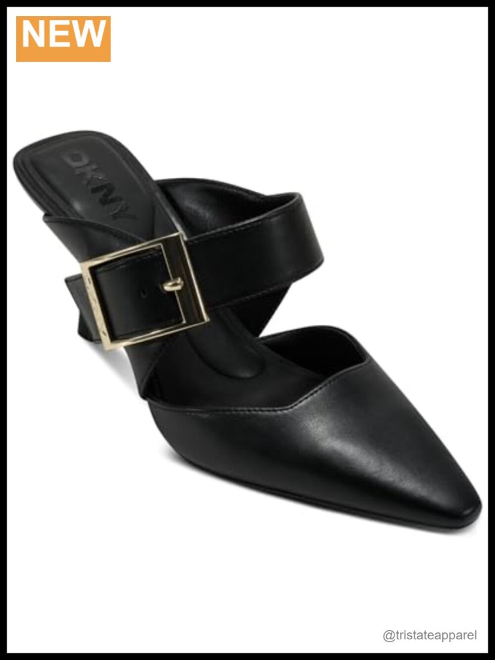Heeled Mule Sandal Closed Toe Belt Buckle Stiletto Party Casual